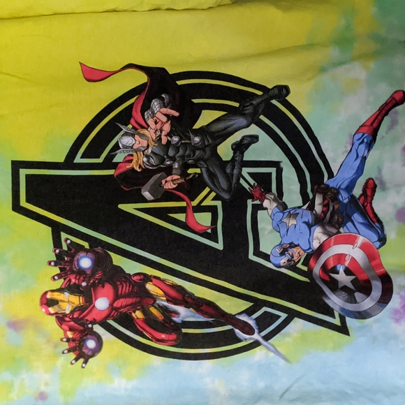 🌈 marvel avengers size large 100% cotton unisex tie dye short sleeve t-shirt - Picture 2 of 4